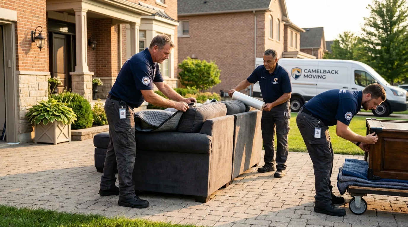Large estate moving crew wrapping furniture in Union, SC